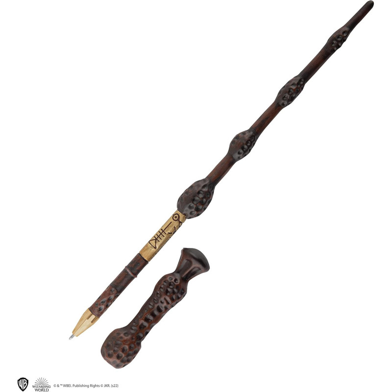 Harry Potter - Stylo baguette + socle & marque-page lenticulaire Dumbledore