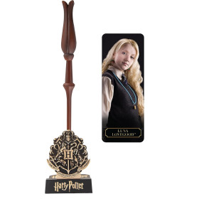 Harry Potter - Stylo baguette + socle & marque-page lenticulaire Luna Lovegood