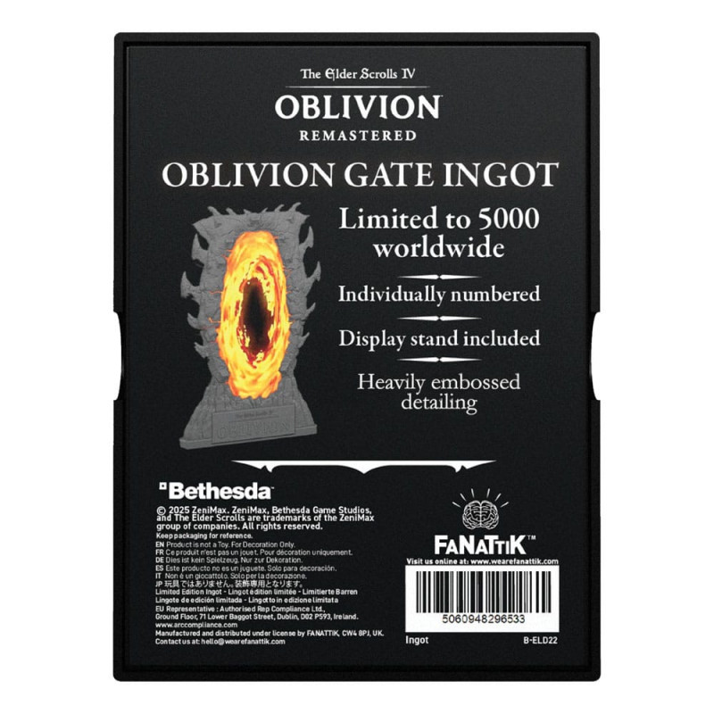 DÉCEMBRE 2025 : The Elder Scrolls IV: Oblivion - Lingot Oblivion Gates 5000 exemplaires