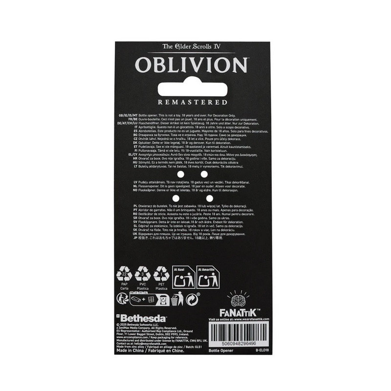 NOVEMBRE 2025 : The Elder Scrolls IV: Oblivion - Décapsuleur Mehrune's Razor