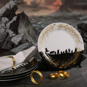 Lord of the Rings - Set de 4 assiettes Fellowship + ronds de serviette Anneau Unique