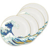 JUILLET 2025 : Hokusai - Set de 4 assiettes Vague de Kanagawa