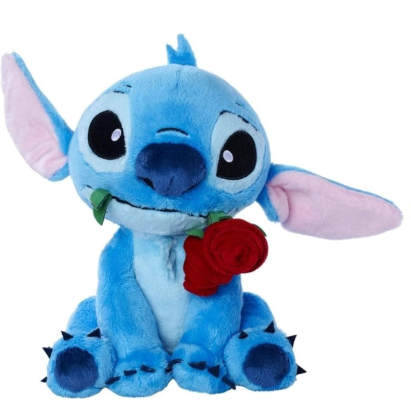 Disney : Lilo & Stitch - Peluche Stitch avec rose 25 cm