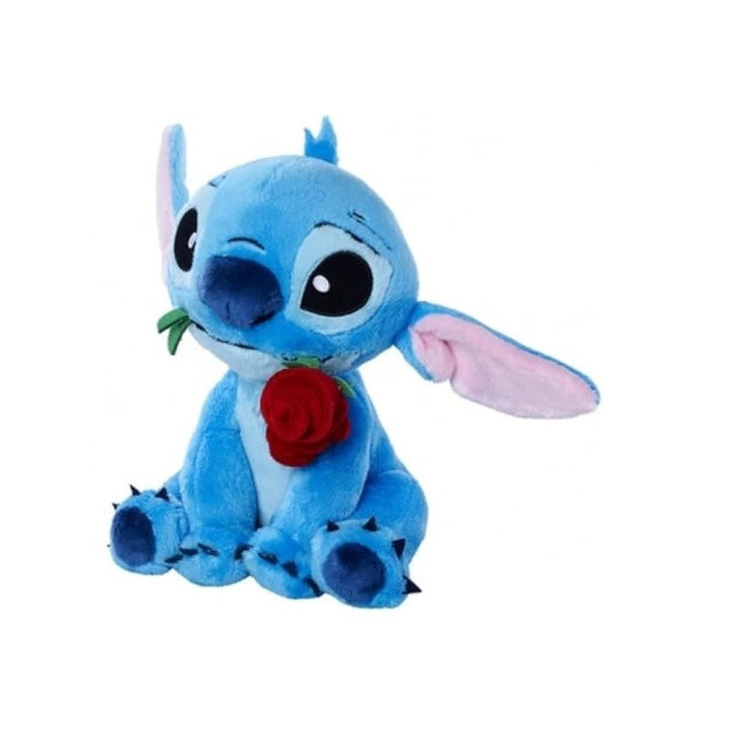 Disney : Lilo & Stitch - Peluche Stitch avec rose 25 cm