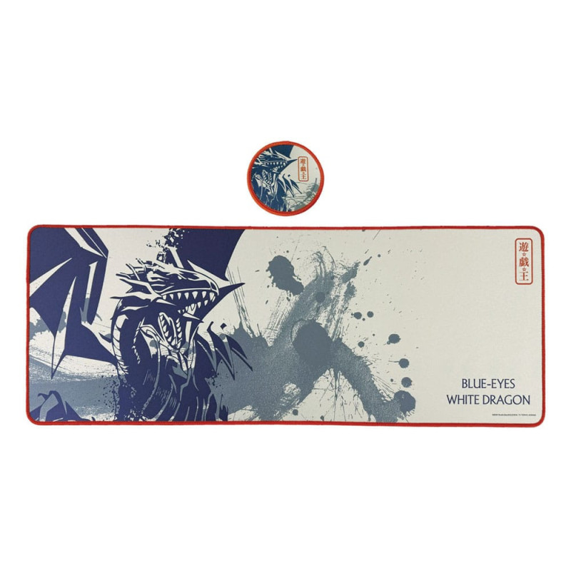 Yu-Gi-Oh! - Tapis de Bureau XL + 1 Sous-Verre Blue Eyes White Dragon