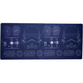 Star Wars - Tapis de bureau Blueprint Stormtrooper Helmet and TIE Fighter 35 x 80 cm
