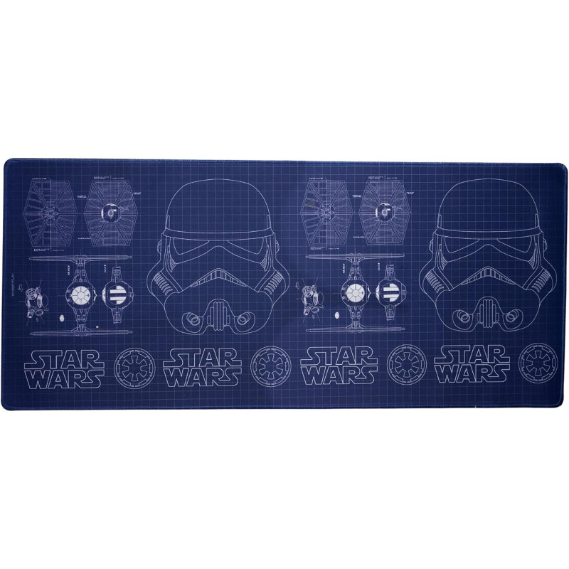 Star Wars - Tapis de bureau Blueprint Stormtrooper Helmet and TIE Fighter 35 x 80 cm