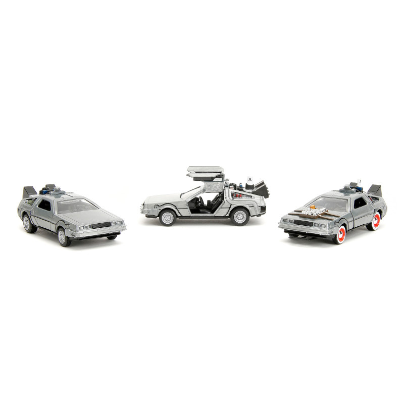 Retour vers le Futur - Set de 3 1/32 Back to the Future Delorean