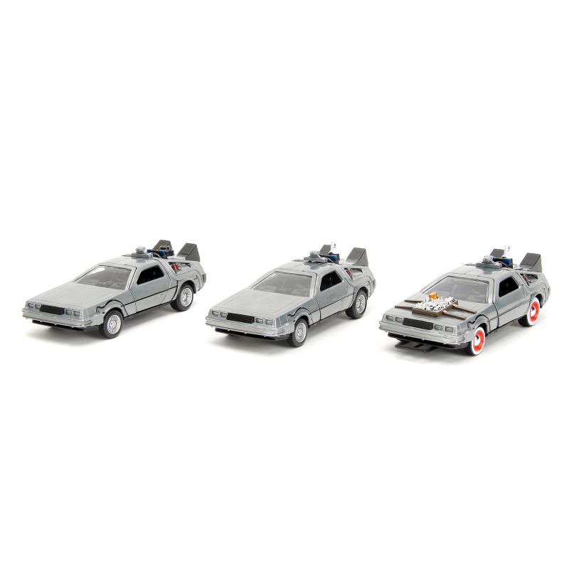 Retour vers le Futur - Set de 3 1/32 Back to the Future Delorean