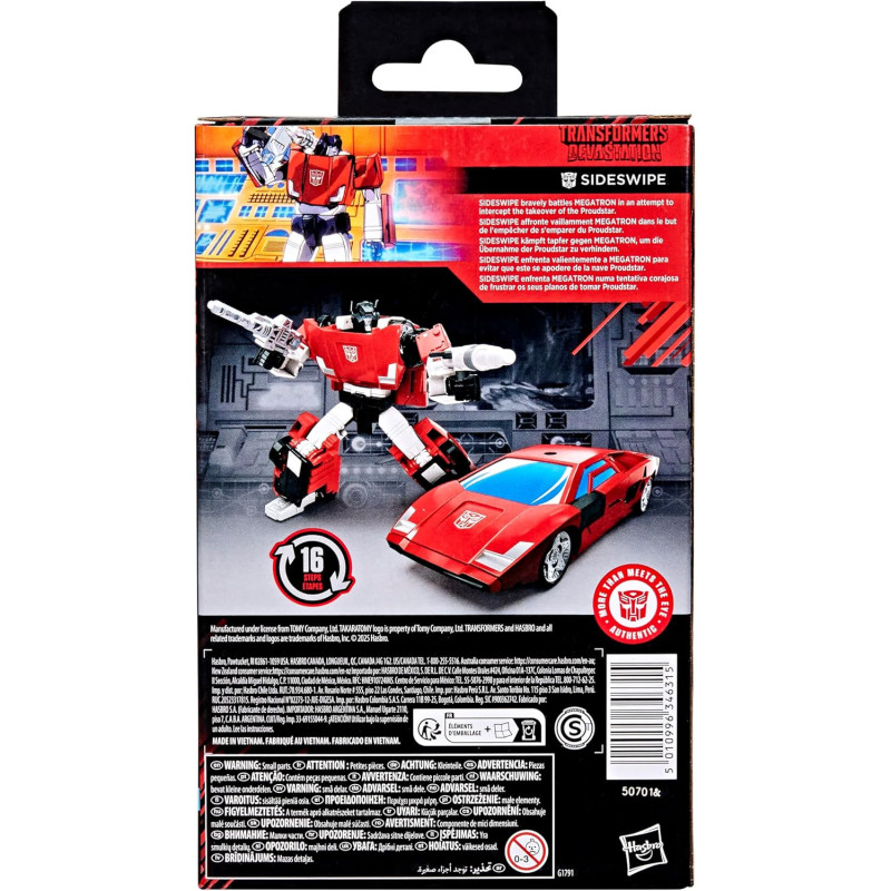 DÉCEMBRE 2025 : Transformers : Devastation - Figurine Studio Series Deluxe Class Sideswipe 11 cm