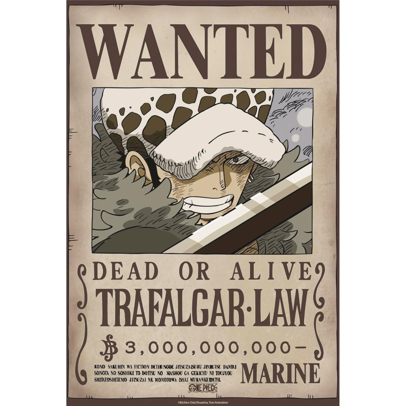 One Piece - poster Wanted Wano Law (52 x 38 cm)