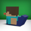 Canard cosplay Steve Minecraft en boîte baignoire
