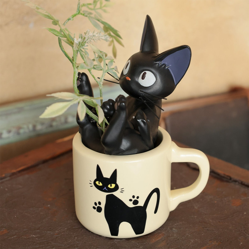 Kiki la Petite Sorcière - Mini statue soliflore Jiji dans sa tasse