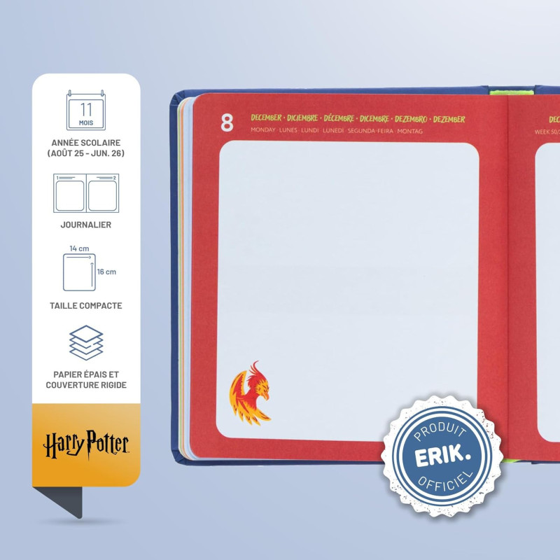 Harry Potter - Agenda scolaire 2025/2026 Journalier 11 mois relié