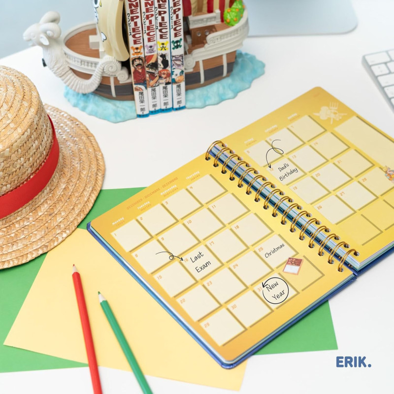 One Piece - Agenda scolaire 2025/2026 A5 12 mois semainier