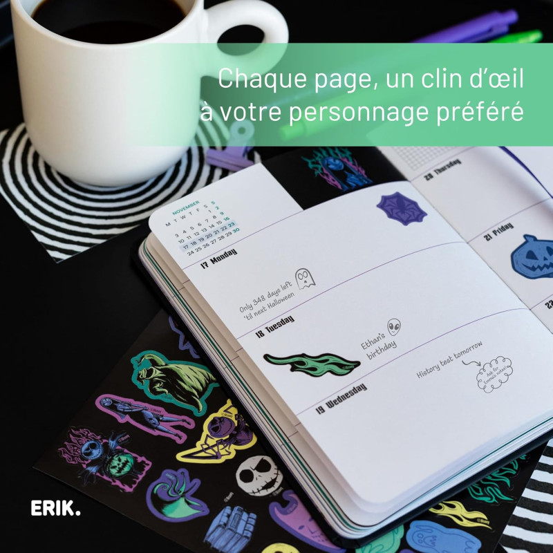 Nightmare Before Christmas - Agenda scolaire 2025/2026 pocket 17 mois semainier