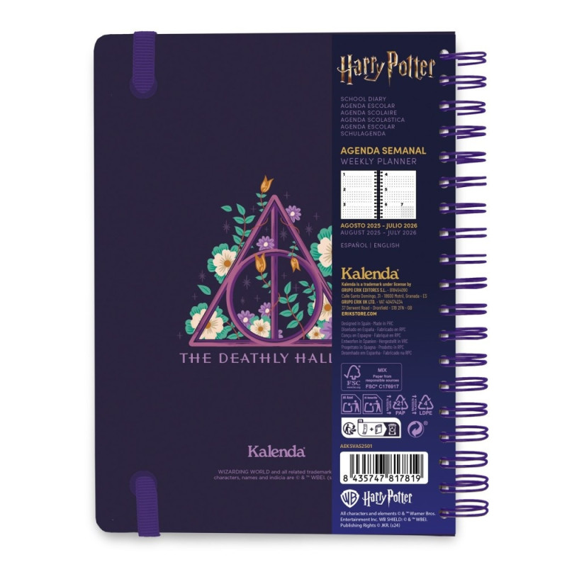 Harry Potter - Agenda scolaire 2025/2026 A5 12 mois semainier Hogwarts
