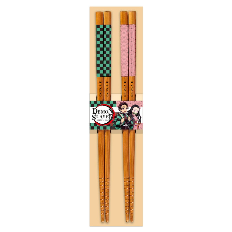 Demon Slayer (Kimetsu no Yaiba) - 2 paires de baguettes Tanjiro & Netsuko