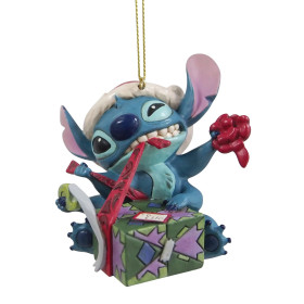 Disney : Lilo & Stitch - Traditions - Ornement figurine Stitch Unwrapping Christmas Gift