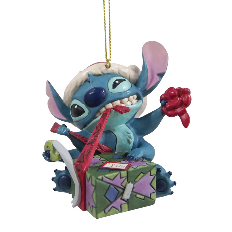 Disney : Lilo & Stitch - Traditions - Ornement figurine Stitch Unwrapping Christmas Gift