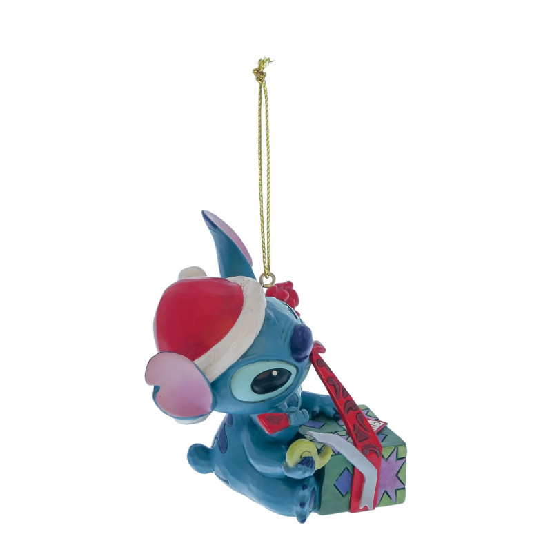 Stitch – Ornement Stitch Déballant Cadeau – Licence Disney Traditions