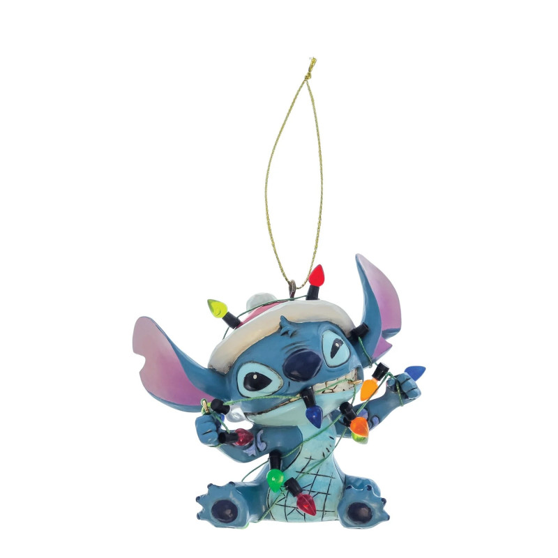 Disney : Lilo & Stitch - Traditions - Ornement figurine Stitch Wrapped in Christmas Lights