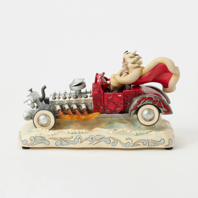 DÉCEMBRE 2025 : Disney : Les 101 Dalmatiens - Traditions - Figurine Driving De Vil-ishly (Cruella Musical Car)