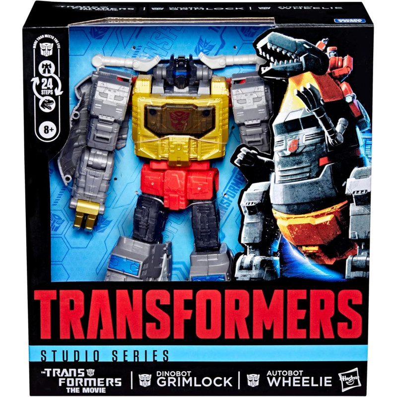 The Transformers: The Movie - Figurine Studio Series Leader Class Dinobot Grimlock & Autobot Wheelie 22 cm