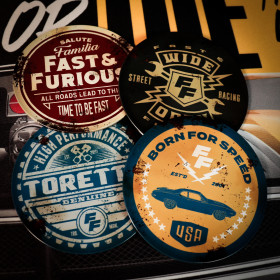 Fast & Furious - Pack 4 sous-verres Vintage Style