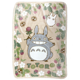 Mon Voisin Totoro - Plaid couverture Feuilles et Framboises (100 x 140 cm)