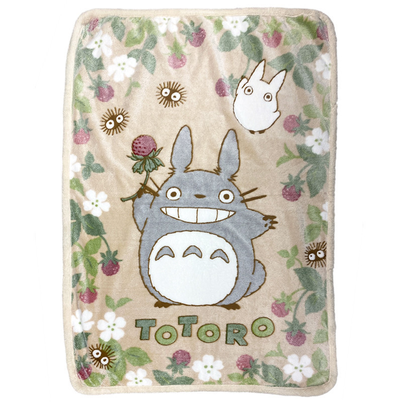 Mon Voisin Totoro - Plaid couverture Feuilles et Framboises (100 x 140 cm)