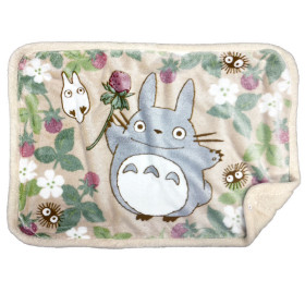 Mon Voisin Totoro - Plaid couverture Feuilles & Framboises 70 x 100 cm