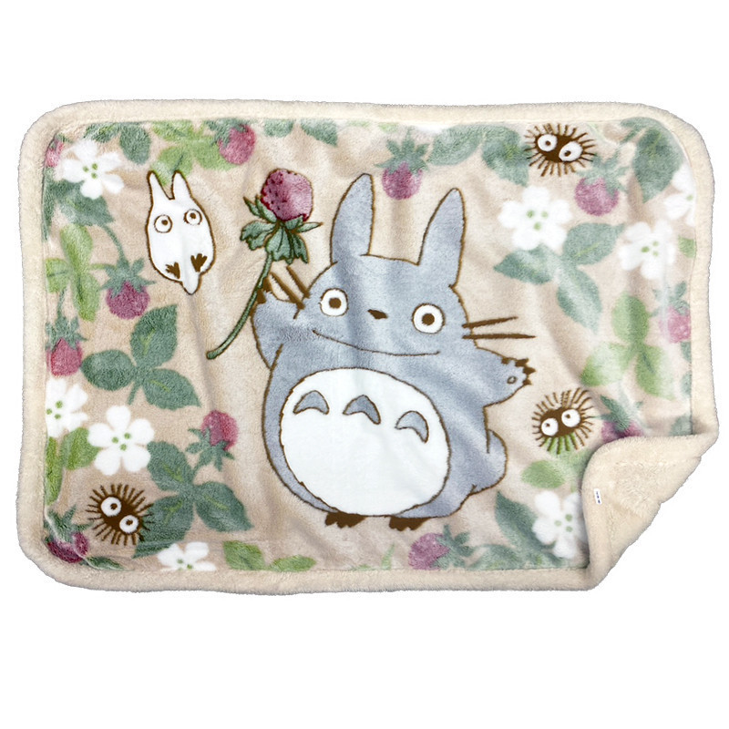 Mon Voisin Totoro - Plaid couverture Feuilles & Framboises 70 x 100 cm
