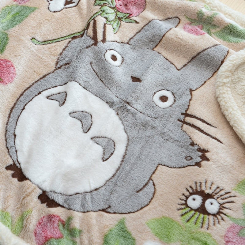 Mon Voisin Totoro - Plaid couverture Feuilles & Framboises 70 x 100 cm