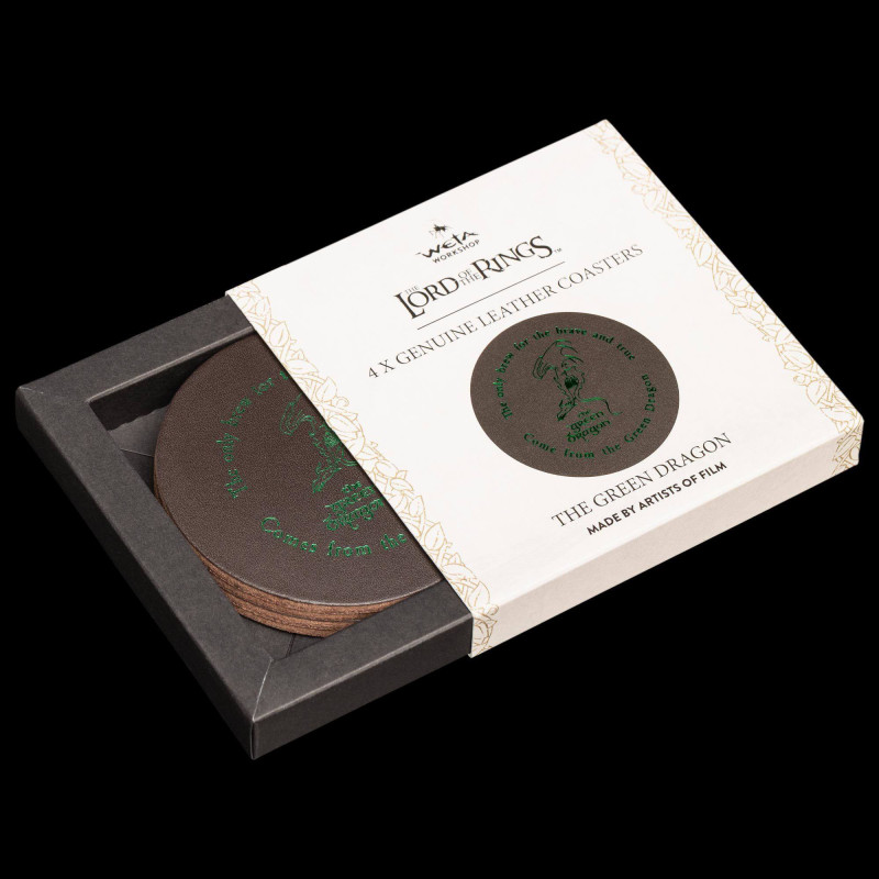 Lord of the Rings - Pack de 4 sous-verre en cuir Green Dragon