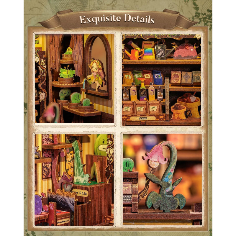 Book Nook - Maquette Kit DIY : Fantasy Plant Shop