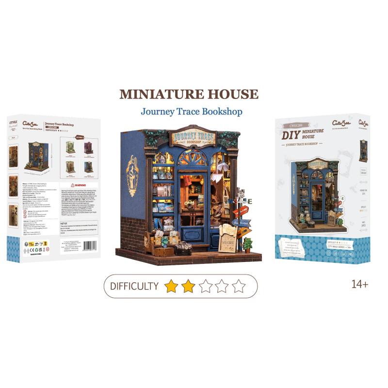 Book Nook - Maquette Kit DIY : Journey Trace Bookshop