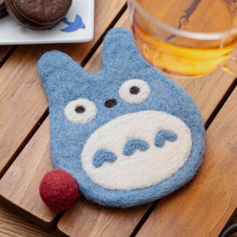 Mon Voisin Totoro - Sous-verre fait main en laine Totoro Bleu
