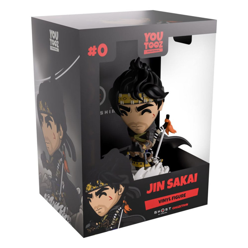 Packaging de la figurine Jin Sakai 12 cm Youtooz, produit sous licence officielle Ghost of Tsushima