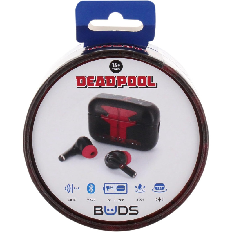 Écouteurs TWS Deadpool – Sans fil, autonomie 28h – Officiel