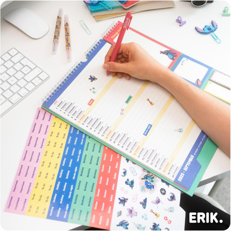 Planner 2025/2026 Disney Stitch 16 mois – Erik Officiel