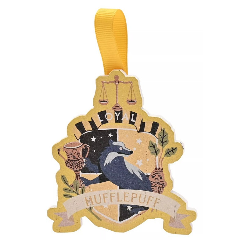 Harry Potter - Ornement en bois Hufflepuff