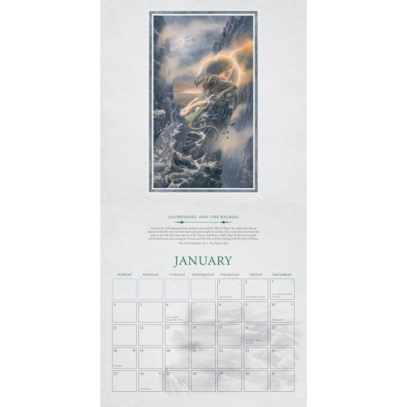 Tolkien Calendrier 2026 – Great Tales of Middle-earth Alan Lee