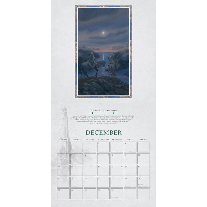 Tolkien Calendrier 2026 – Great Tales of Middle-earth Alan Lee