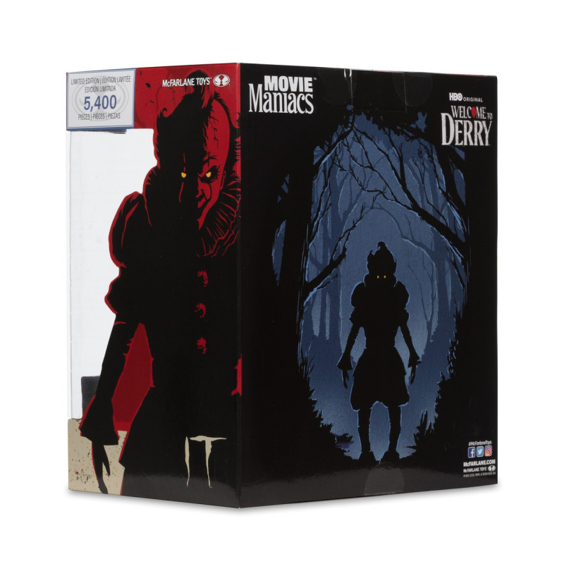 IT : Welcome to Derry - Statue PVC Movie Maniacs Pennywise (Flashback) (Gold Label) 16 cm box arrière