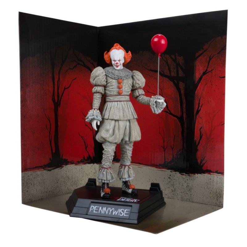 Welcome to Derry - Statue PVC Movie Maniacs Pennywise (Gold Label) 16 cm de profil dans décor
