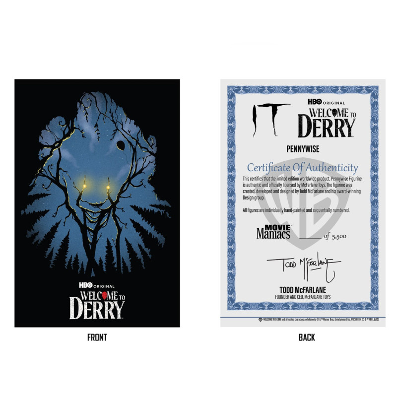 Welcome to Derry - Statue PVC Movie Maniacs Pennywise (Gold Label) 16 cm certificat d'authenticité