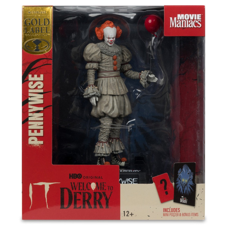 Welcome to Derry - Statue PVC Movie Maniacs Pennywise (Gold Label) 16 cm boîte