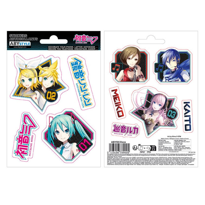Vocaloid - Hatsune Miku - 2 planches de stickers