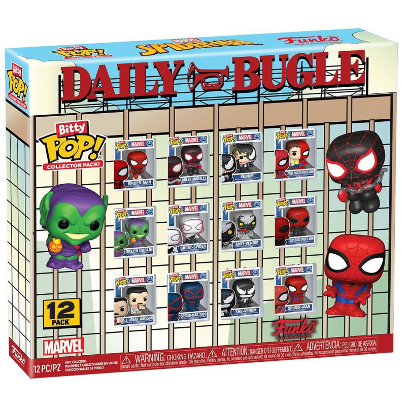 Marvel - Bitty Pop! - Pack de 12 Spider-Man (Daily Bugle)